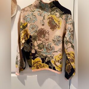 Anthropologie Navy and Beige Knit Top